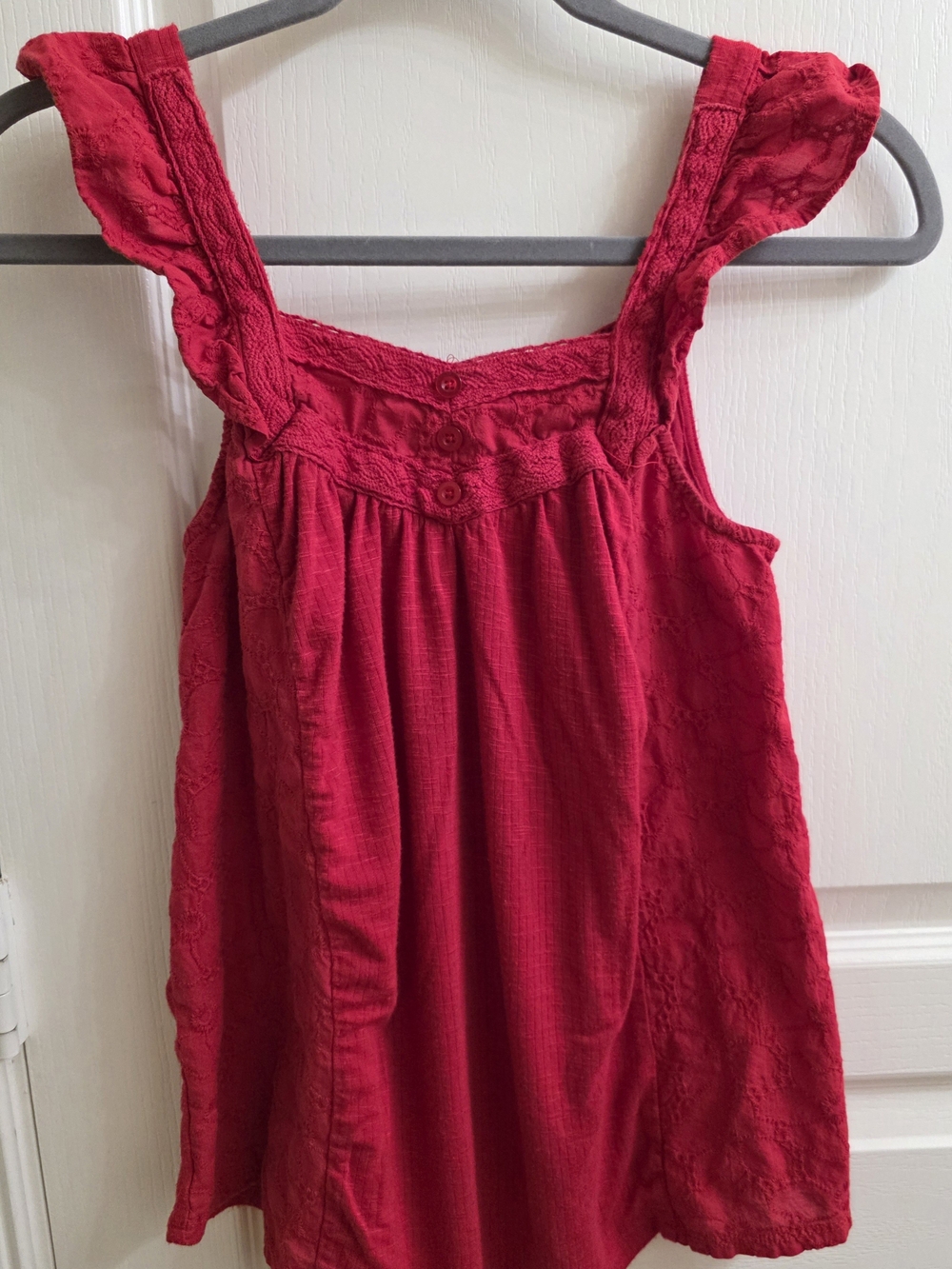 Maurices Red Ruffled Strap Tank Top